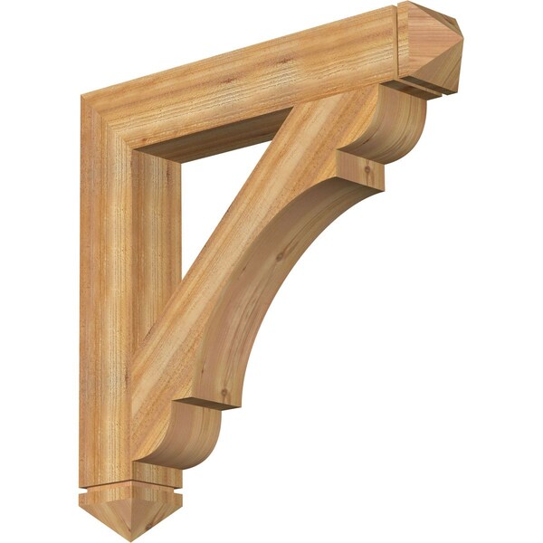 Ekena Millwork Olympic Arts & Crafts Rough Sawn Bracket, Western Red Cedar, 6"W x 38"D x 38"H BKT06X38X38OLY03RWR - main